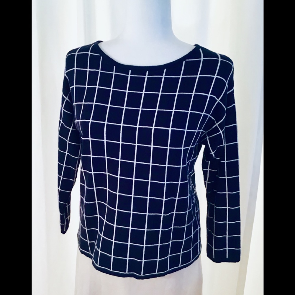 Brooks Brothers NWOT Blue & White Cotton Sweater
